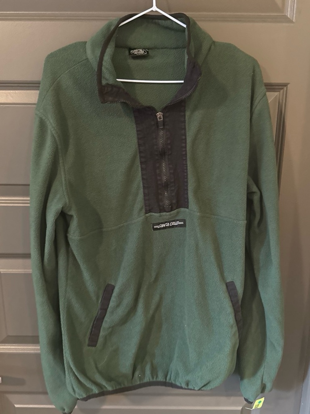 Rare Vintage Santa Cruz Green Fleece 1/4 Zip Mens Medium Estimate - Rare